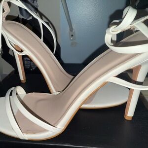 Elegant White Strappy Heels